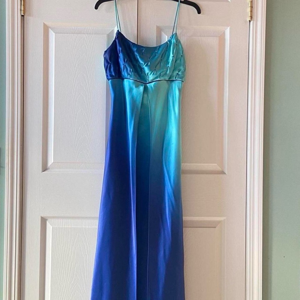 vintage ombre mermaid maxi dress with beaded details